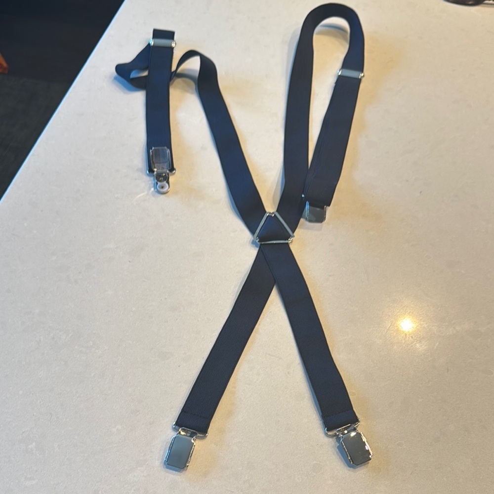 Elegant Navy Blue Suspenders for Men
